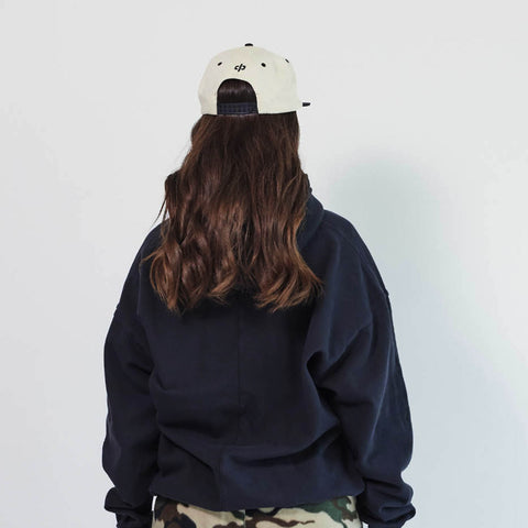 Stadium Snapback in Bone/Black