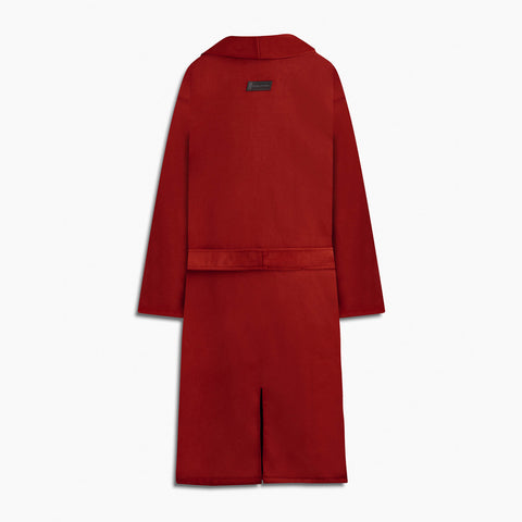 heavy wool robe coat / rock red