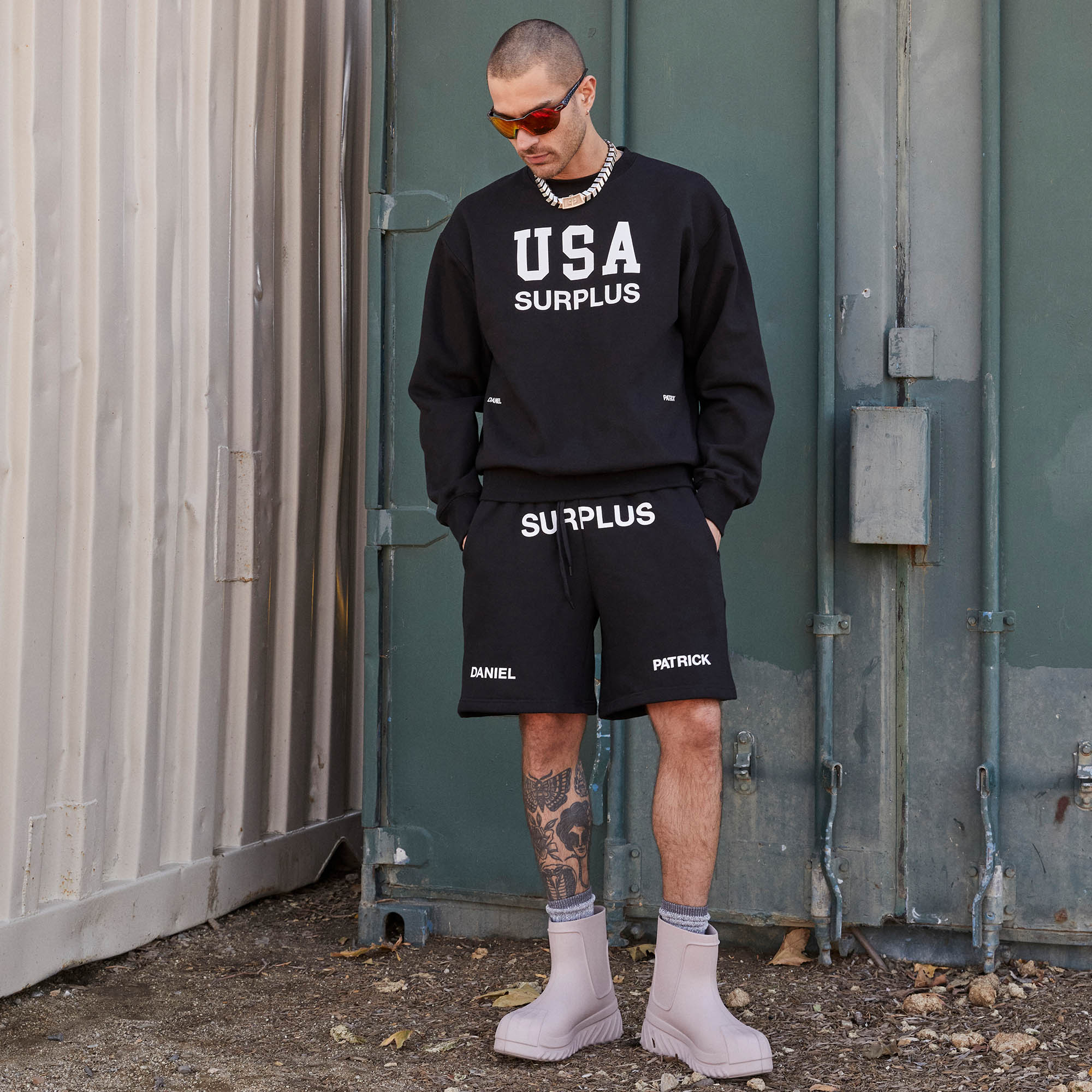 USA Surplus Crewneck in Black + White