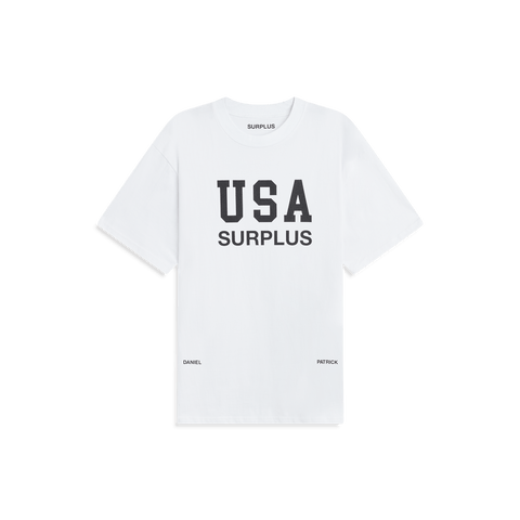 USA surplus tee / white + black