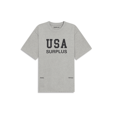 USA surplus tee / heather grey + black