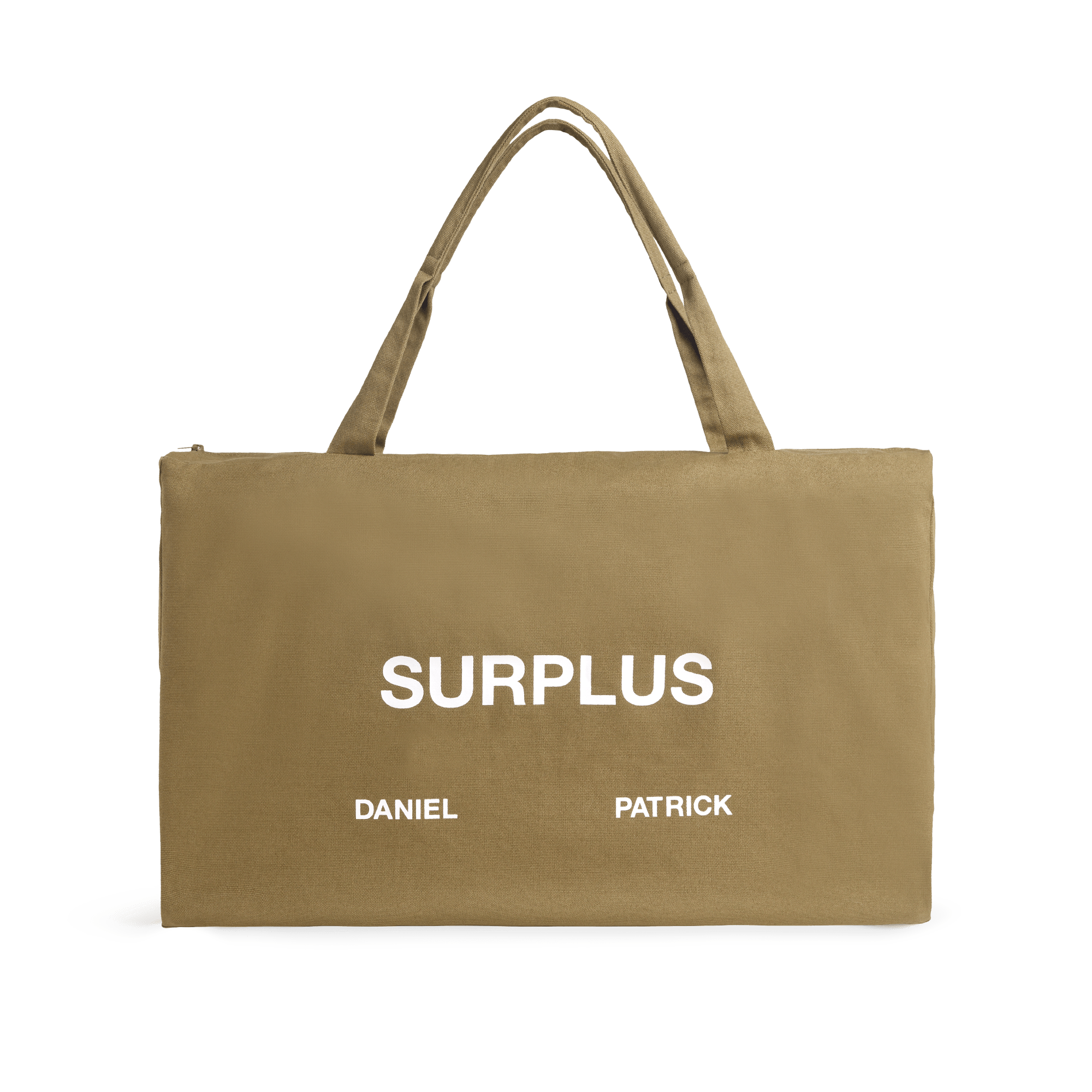 surplus tote / olive + white