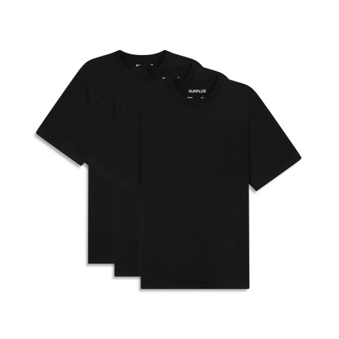 3 pack surplus basic tee / black