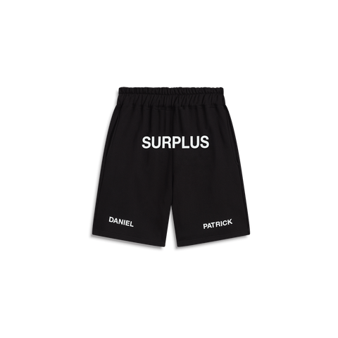 surplus logo sweatshort / black + white