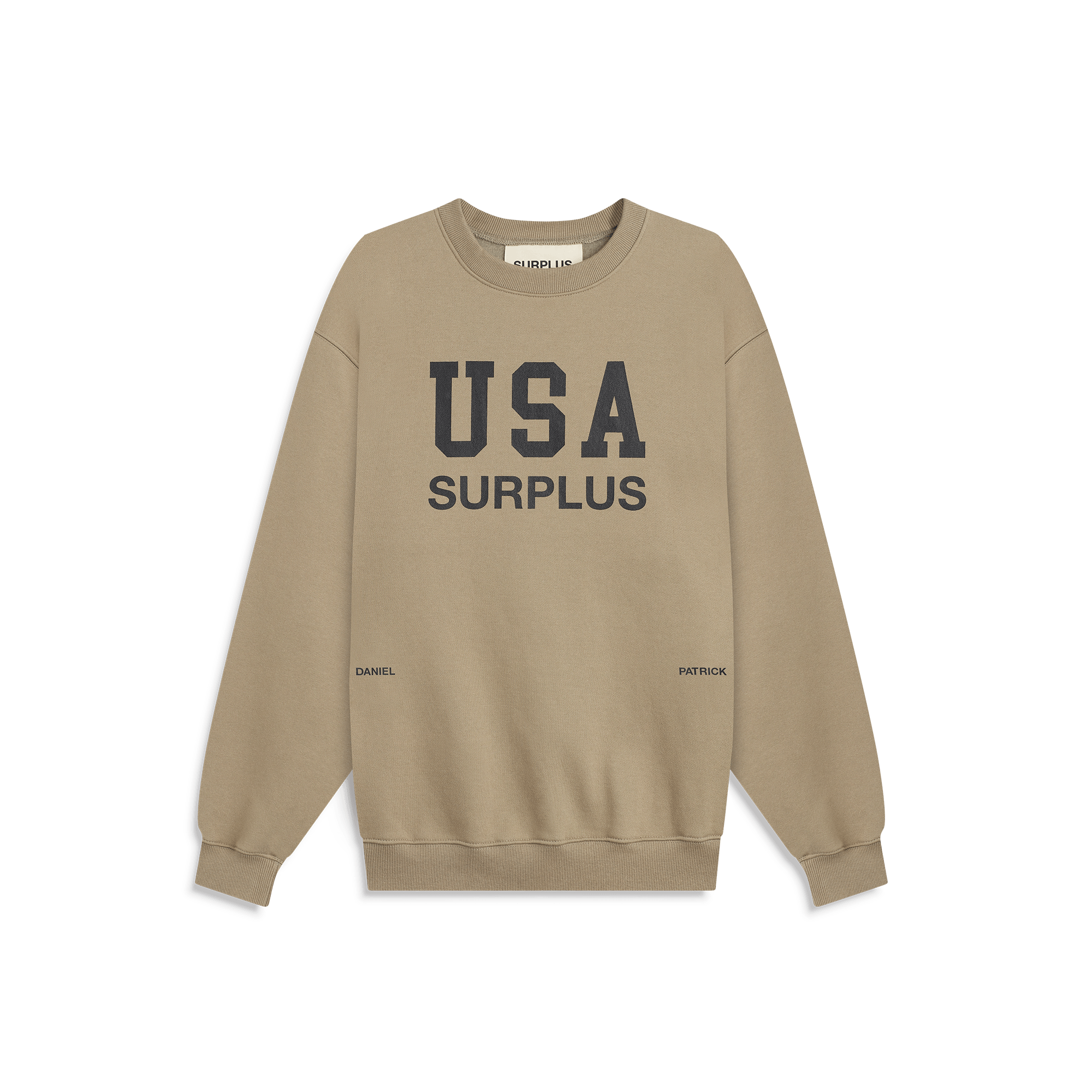 USA surplus crewneck / washed olive + black