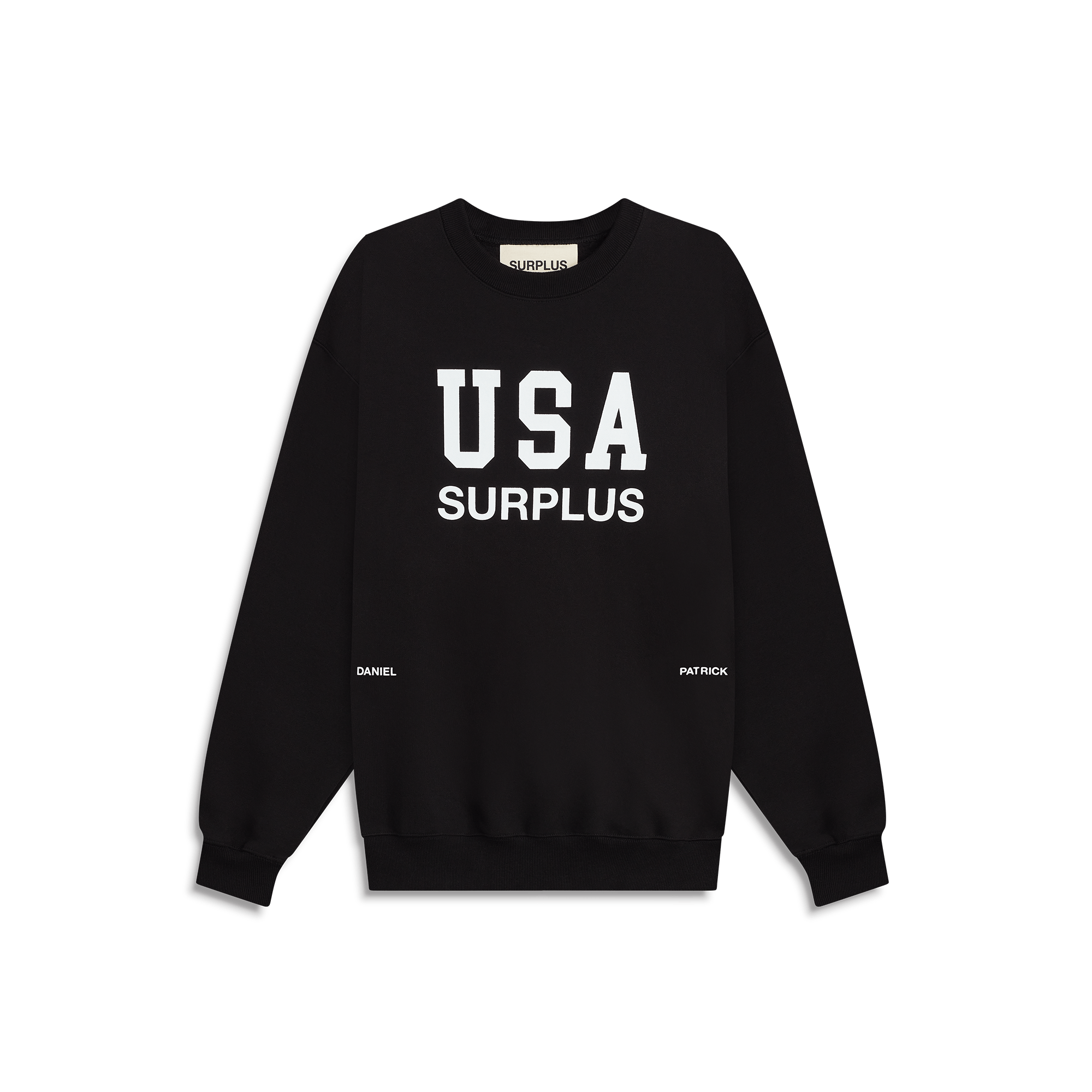 USA surplus crewneck / black + white
