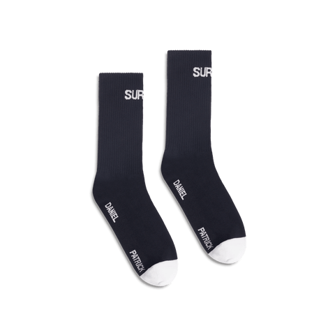 surplus logo sock / black + white