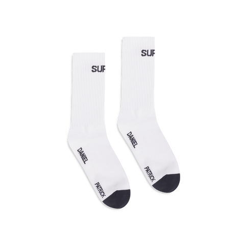 surplus logo sock / white + black