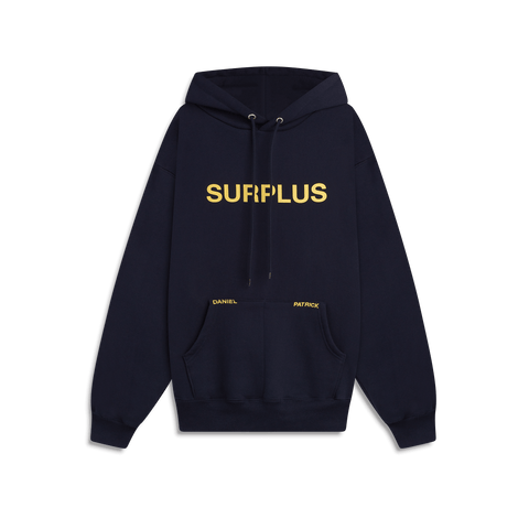 surplus logo hoodie / navy + yellow