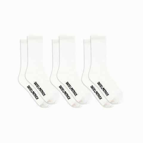 3 pack standard socks / cream + black