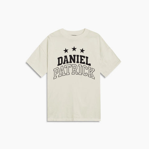 double varsity tee / natural/black