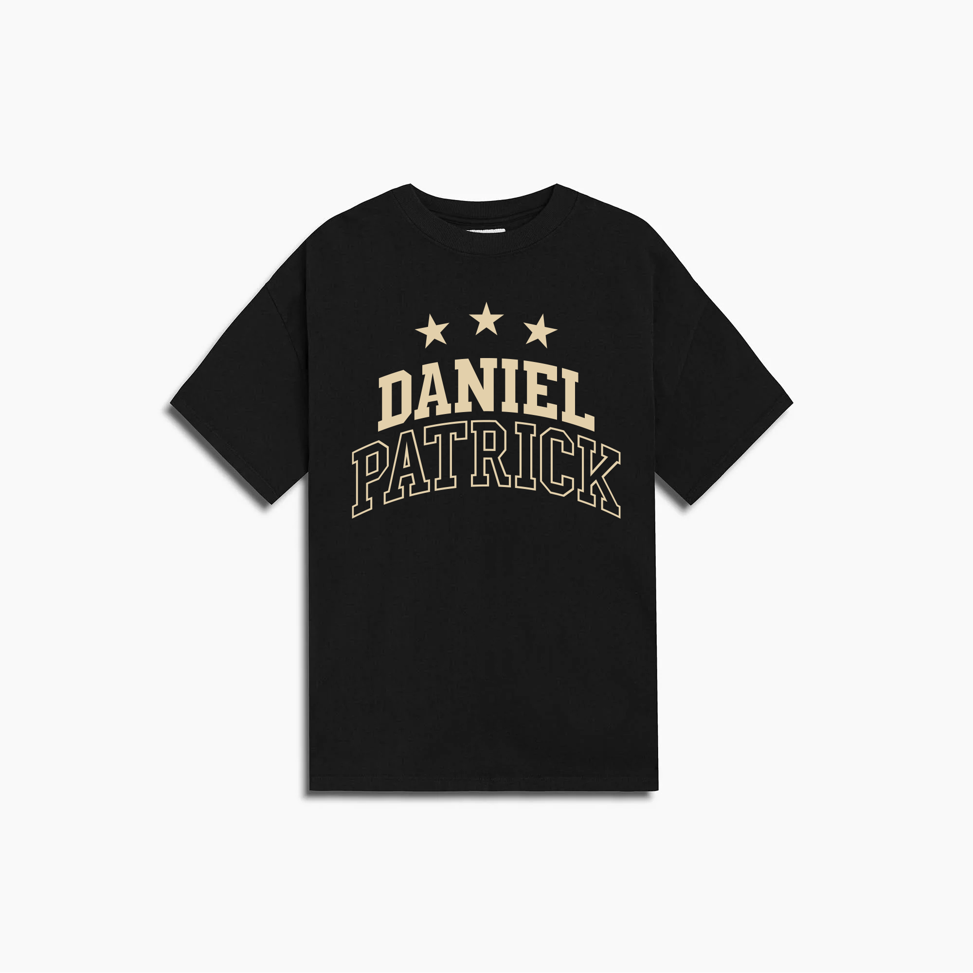 double varsity tee / black/cream