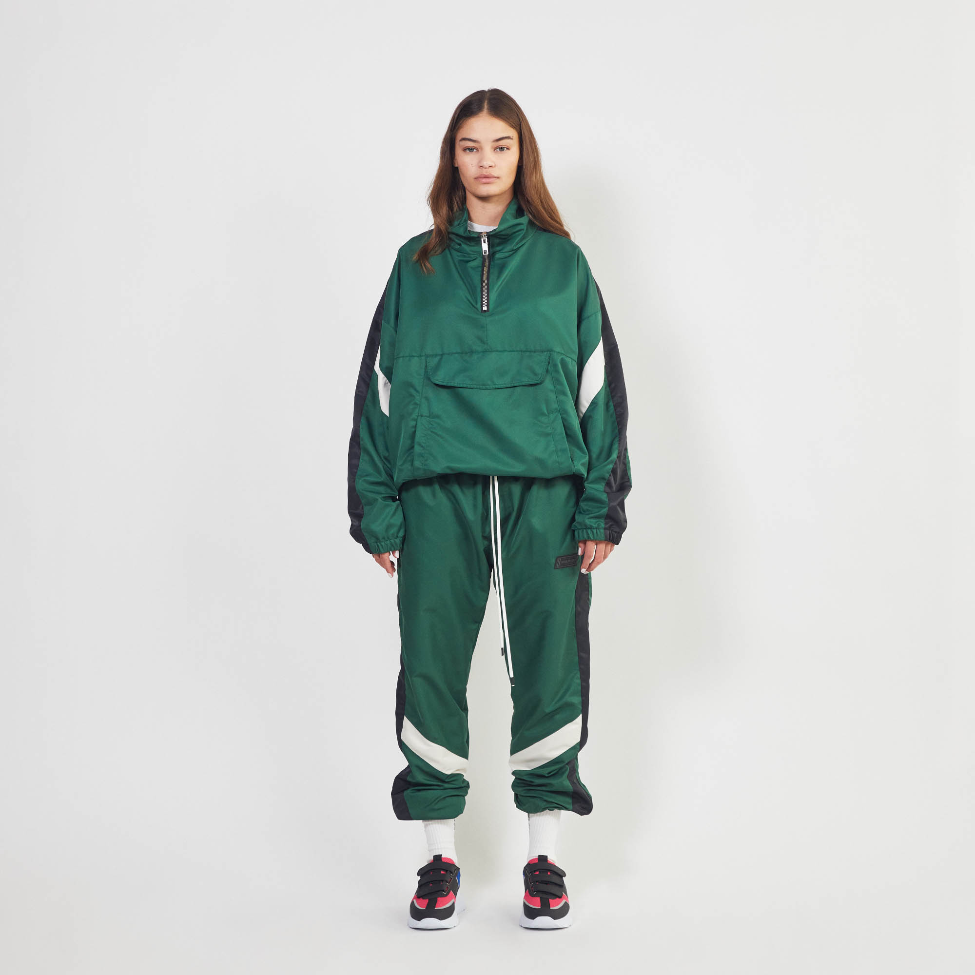 parachute track pant 2.5 / hunter green + black + ivory