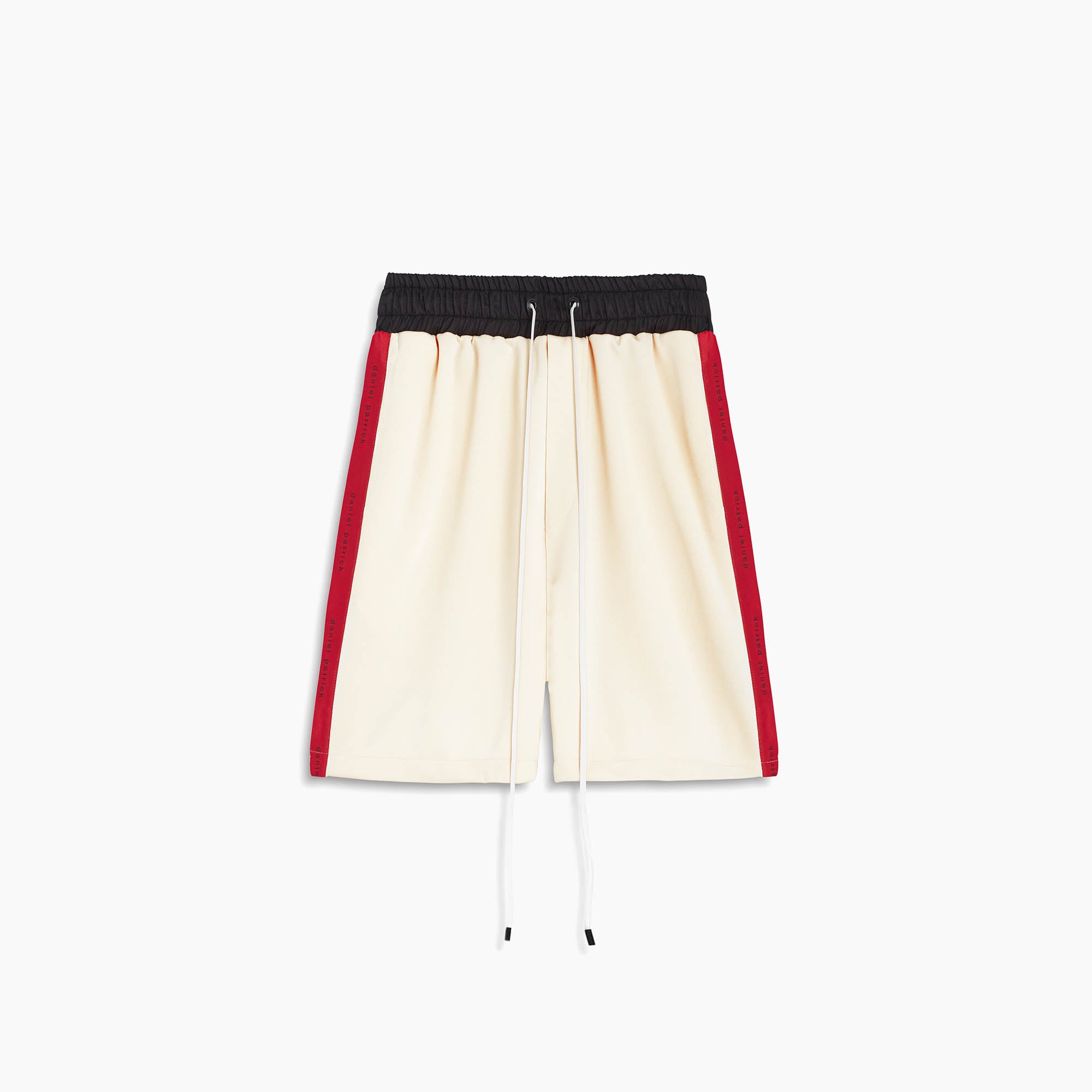classic gym short / ivory + red