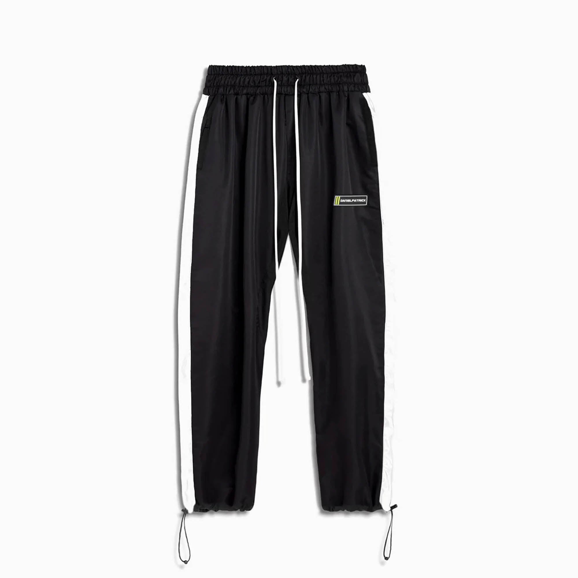 Classic Parachute Track Pant in Black + Ivory