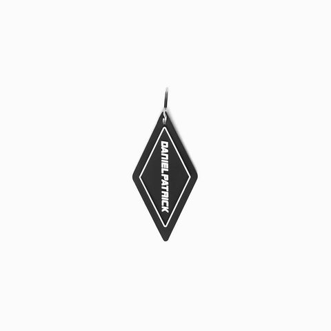 diamond logo keychain / black + white
