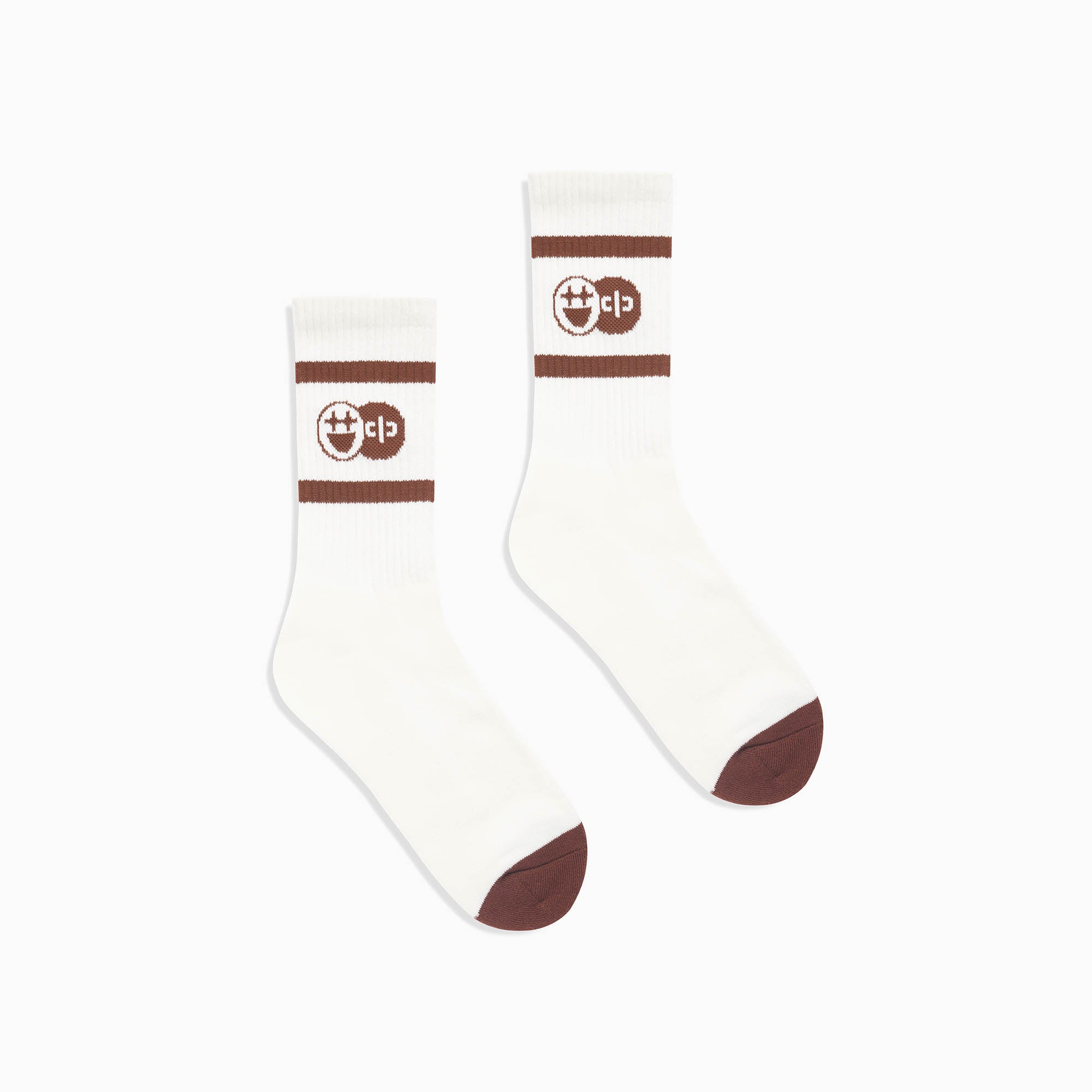 DP x BigFace b-ball sock / cream + brown