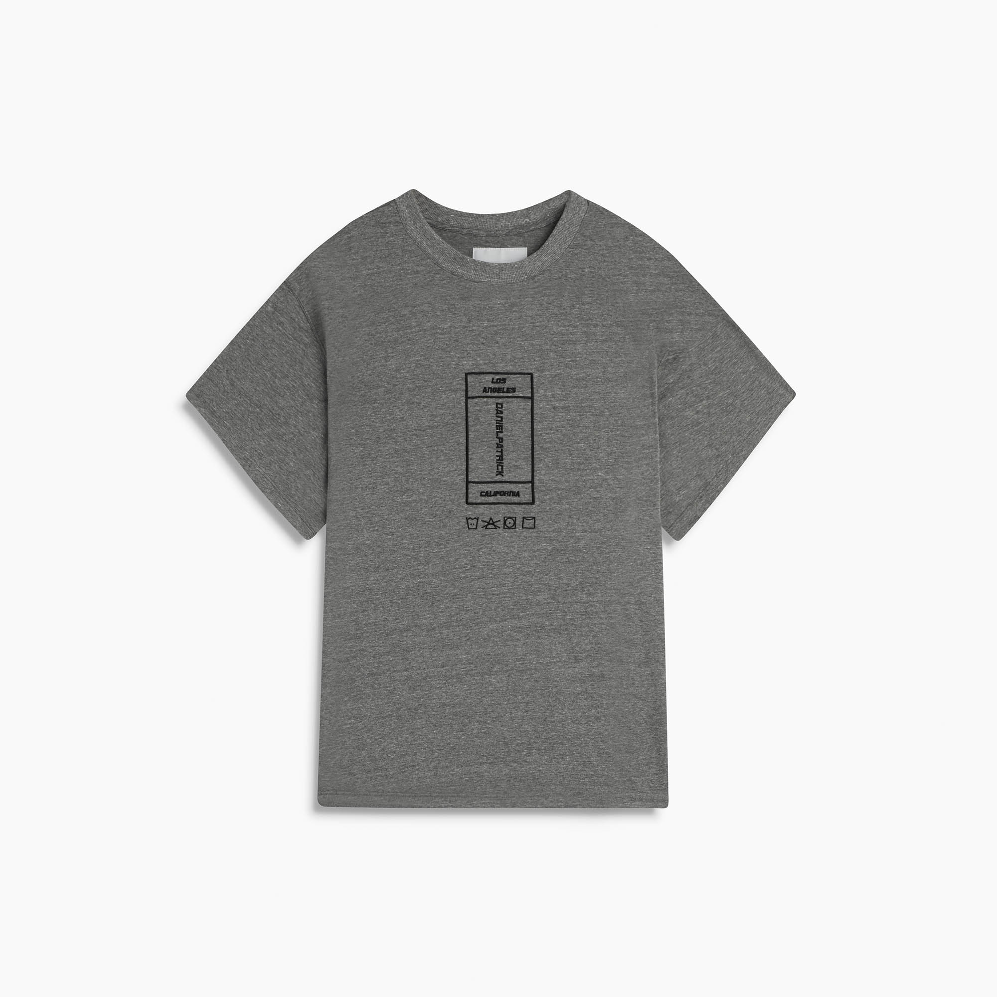 embroidered vertical rectangle tee / heather grey